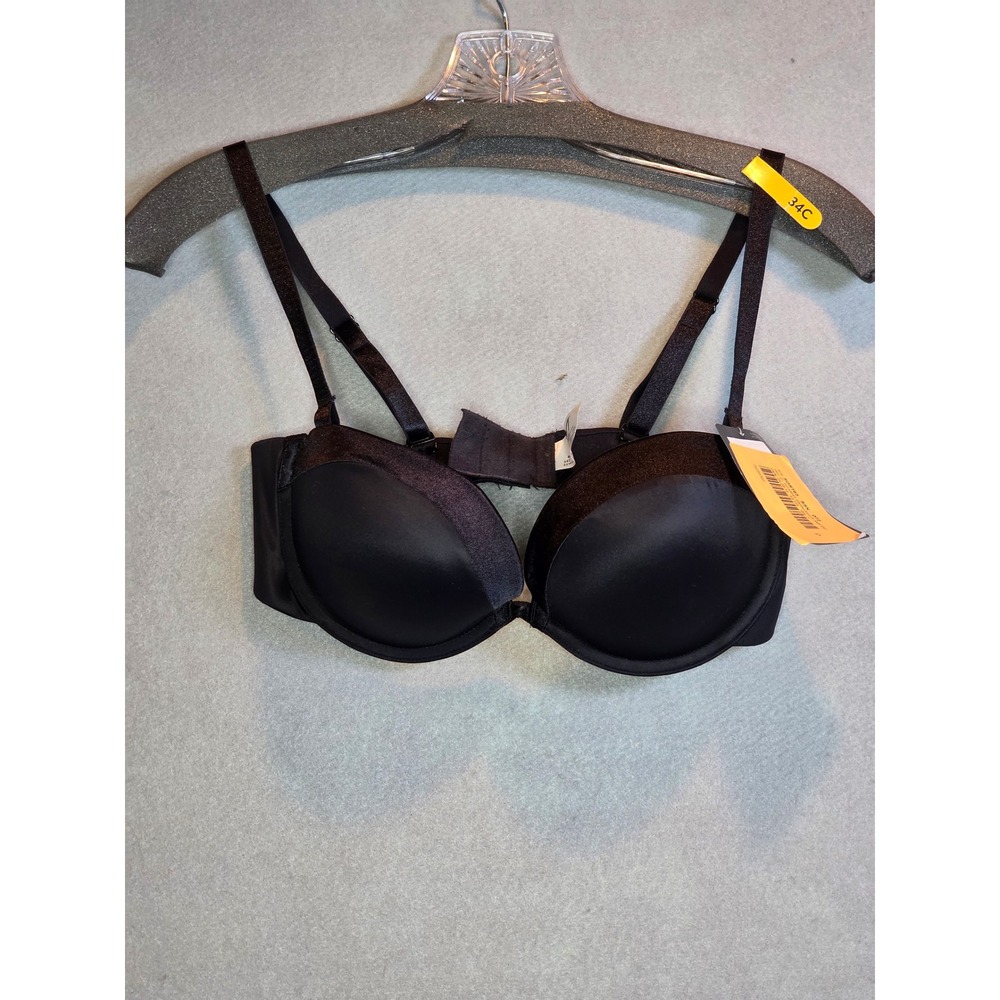 Maidenform Self Expressions Black Push Up Bra 34C Shimmer Trim 05656